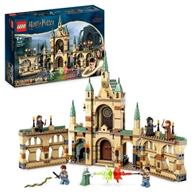 Imagen de LEGO Harry Potter la Batalla de Hogwarts, Castillo Juguete con Minifiguras Molly Weasley, Bellatrix Lestrange, Voldemort y Espada Gryffindor, Regalo Navideño para Niñas Niños 76415