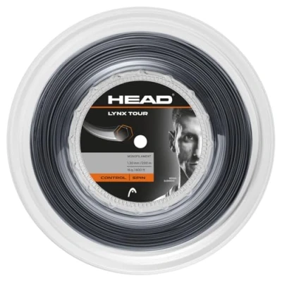 Imagen de HEAD Lynx Tour Rollo Cuerda de Tenis, Unisex, Negro, 1.30 mm / 16 g