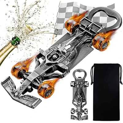 Imagen de LKKCHER Regalos de Coche Carreras, Originales para el Padre Novio Abuelo Marido, Regalo Cerveza único Hombres, Abrebotellas Coche, Cumpleaños San Valentin