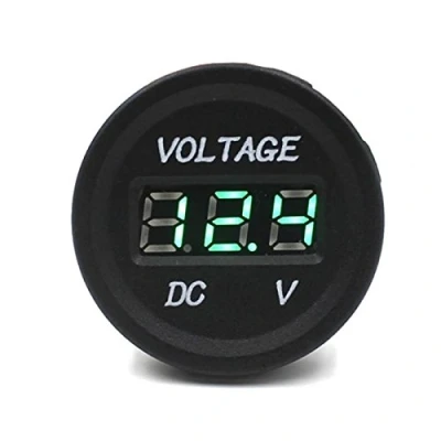 Imagen de Aflytep Voltimetro Pantalla Digital 12V 24V DC Coche Motocicleta LED Impermeable (Verde)