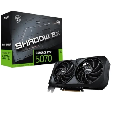 Imagen de MSI GeForce RTX 5070 12G Shadow 2X OC Tarjeta gráfica Extreme Performance: 2557 MHz, 28 Gbps, 12GB GDDR7, 192 bit, PCI Express® Gen 5