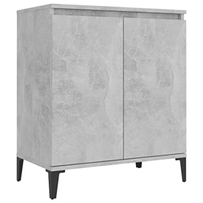 Imagen de vidaXL Aparador Entrada Acento Pasillo Vestíbulo Recibidor Auxiliar Decoración Hogar Casa Escritorio Mueble de Contrachapada Gris Hormigón 60x35x70 cm