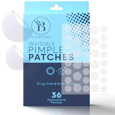 Imagen de BLOOMORA Parches Invisibles para Acne (36 Unidades), Granos Hidrocoloides, Pimple Patches Tratamiento del Acne, Granos, (Tamaños S/L)