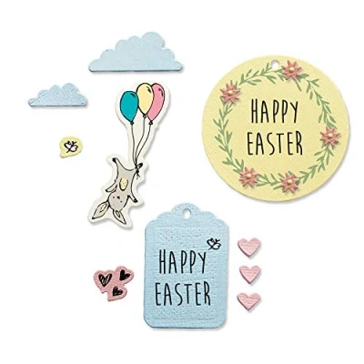 Imagen de Sizzix Framelits Diew/Stamps 665065 Pascua Divertido por Lisa Jones 9 Unidades Cutting Dies, Multicolor, Talla única