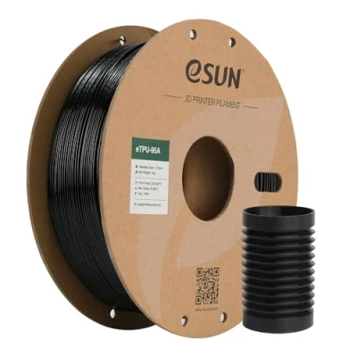 Imagen de eSUN Filamento TPU 95A 1.75mm, Flexible Impresora 3D TPU, Precisión Dimensional +/ 0.05mm, 1KG Carrete (2.2 LBS) para de Impresión 3D, Negro