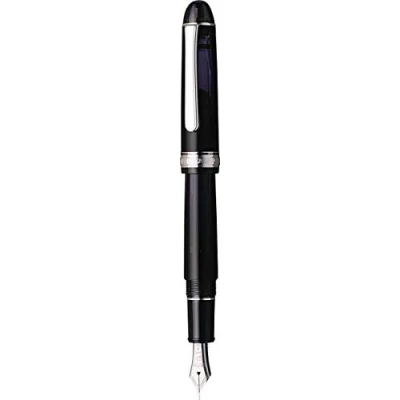 Imagen de PLATINUM Pluma estilográfica japonesa #3776 Century Rhodium Black Diamond UEF/Negro/0,18 0,24 mm/Hecho a Mano/Pluma de Oro 14 quilates/con caja regalo/pluma