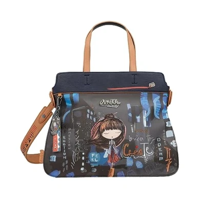 Imagen de Anekke Bolso de Mujer Hombro Polipiel con Asa y Bandolera Cierre Cremallera Contemporary Accesorios Complementos Medidas 35x28x14 cm