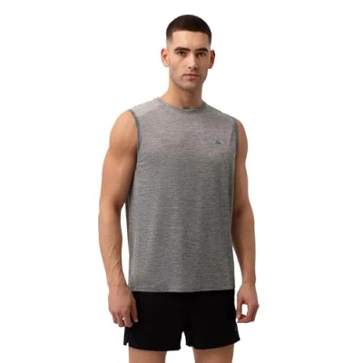 Imagen de Camiseta Deportiva Sin Mangas para Hombre, de Tirantes, Entrenamiento, Running, Gris Melange, L