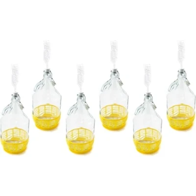 Imagen de WysKonT Juego de 6 Globos Cristal 5 litros con Cierre Clip, para Vino