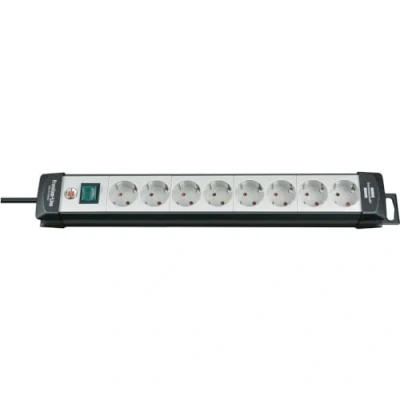 Imagen de Brennenstuhl Premium Line regleta de enchufes con 8 tomas corriente (cable 3m, interruptor, montable, Made in Germany) negro/gris