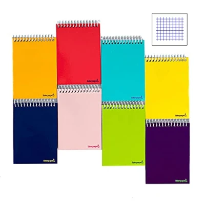 Imagen de Cuaderno espiral liderpapel cuarto apaisado smart tapa blanda 80h 60gr cuadro 4mm conmargen colores surtidos