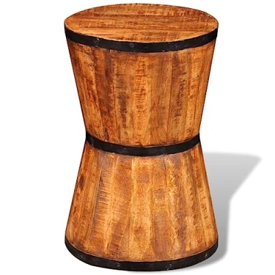 Imagen de vidaXL Taburete de Madera Maciza Mango, en Forma Reloj Arena