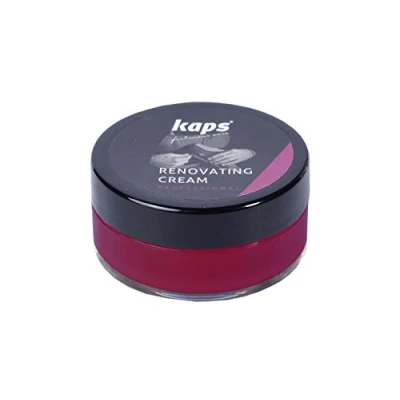 Imagen de Kaps Crema Reparadora Y Renovadora Para Zapatos De Cuero Liso, Bolsas, Asientos, Reparador Arañazos Rasguños, Renovating Cream, 10 Colores (111 bordeaux)