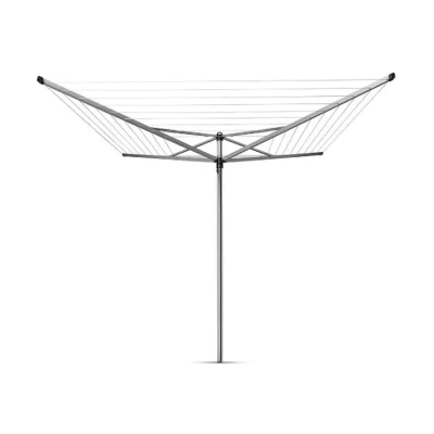 Imagen de Brabantia Tendedero Rotary Topspinner con Soporte para jardín Sistema Tipo Paraguas Cuerdas resisitentes a los Rayos UV Antideslizantes Gira Facilidad Metallic Gris 50m