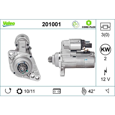 Imagen de VALEO 201001 Motor de arranque 12 2 VOLKSWAGEN: Transporter 5, Golf 4, SEAT: Leon II Hatchback, Ibiza 3, Altea, AUDI: A3 Sportback norauto,