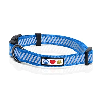 Imagen de Pawtitas Collar Trafico para mascostas de Entrenamiento Reflectante Pequeño Perro Azul
