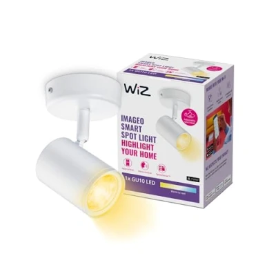 Imagen de WiZ Lámpara inteligente Imageo, Foco LED Inteligente, Luz Blanca de Cálida a Fría, con tecnología SpaceSense y compatible Alexa Google Home, Color Blanco