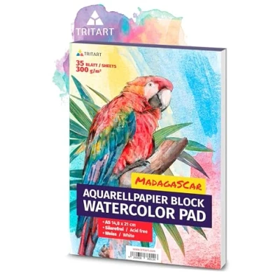 Imagen de Papel para Acuarela A5, 300g, blanco, 35 Hojas I A5 Block de Tritart