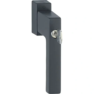 Imagen de HOPPE TOULON Manilla para Ventana con Cilindro de Bloqueo, Secu100+Secustik+VarioFit, 90, 7x32 42 mm, Negro Mate RAL 9714, ref. 11506246
