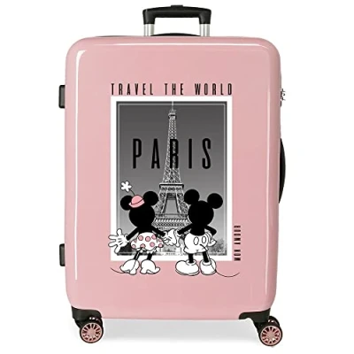 Imagen de Disney Mickey y Minnie Travel the World Paris Maleta mediana Nude 48x68x26 cms Rígida ABS Cierre de combinación lateral 70L 3 kgs 4 Ruedas dobles