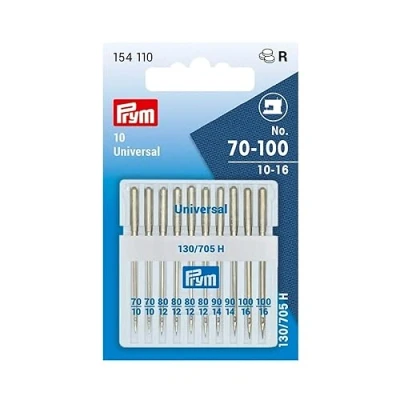 Imagen de Prym Agujas para máquina de Coser estándar, 154110, 70 100, 130/705, 10 Coser, Acero, Color Plata, 3,0 x 0,3 cm