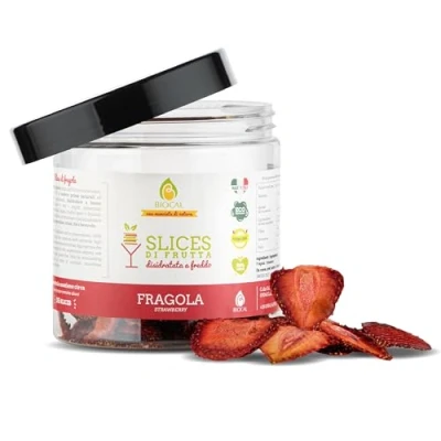 Imagen de Biocal Rodajas de fresa deshidratadas/fresa seca/frutas deshidratadas naturales/para gin tonic/gin tonic especias/botánicos cóctel/gin especias/gin tonic/aromas para gin/reposteria/fresas/55gr