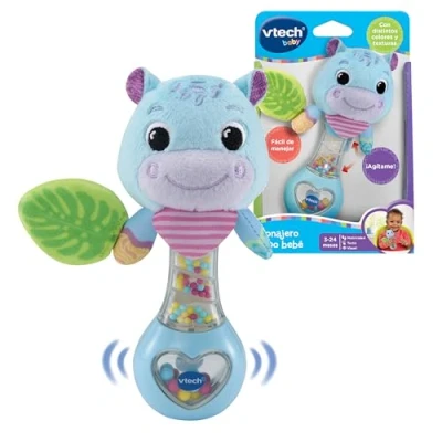 Imagen de VTech Sonajero Hipo bebé, Ideal para manos pequeñas, Papel crujiente, Orejitas móviles, Sin componentes electrónicos, Regalo bebés +3 meses, Versión ESP