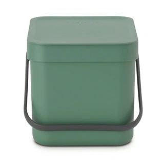 Imagen de Brabantia Cubo de Basura Sort &amp; Go 40L Papelera Grande Reciclaje para la Cocina Tapa en Posición Abierta Asa Transporte se Ajusta a Pared Jade Green 27 x 35 62 cm