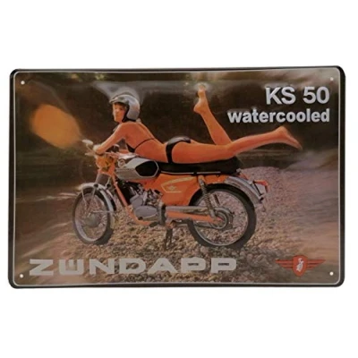 Imagen de Zündapp KS 50 Cartel publicitario retro con relieve (30 x 20 cm)