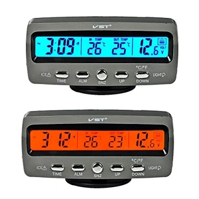 Imagen de Itian LCD Automoción Electrónico Relojes, Interior del Coche y Termómetro Exterior, Monitorización de Voltaje, Despertador, Multifuncional Mesa