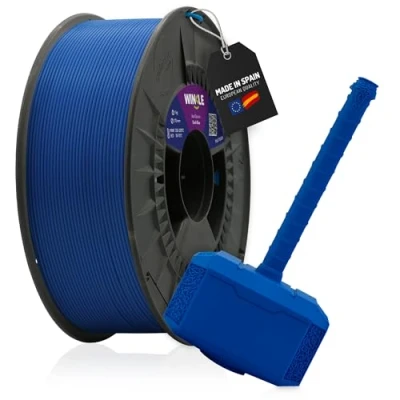 Imagen de WINKLE Filamento PLA Tough (Resistente) Azul Oscuro Impresora 3D 1,75mm 1kg Super Tenacidad Dureza Bobina
