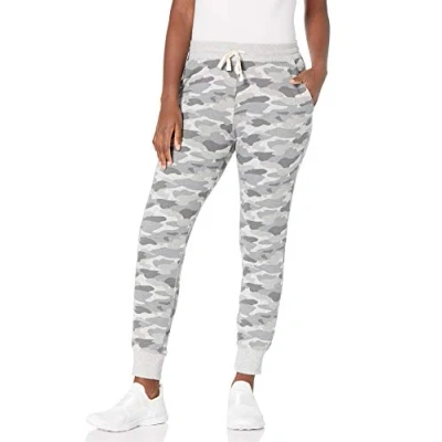Imagen de Amazon Essentials Pantalón de chándal en Felpa (Disponible Tallas Grandes) Mujer, Gris Claro Camuflaje, XL