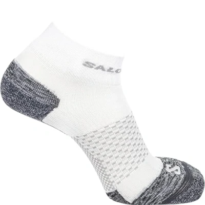 Imagen de Salomon Push Ankle Calcetines Trail Running Senderismo MTB, Unisexo, Detalles reflectantes, Gestión de la humedad, Amortiguación, Blanco, 39 41