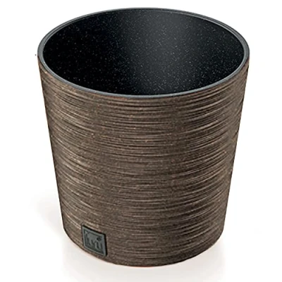 Imagen de Macetero color café, con depósito, colección FURU, de 30 x 27 cm, capacidad 15 L.