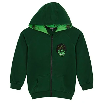 Imagen de Marvel The Incredible Hulk Chaqueta con capucha para niños, diseño de Los Vengadores, verde, 7 8 Years