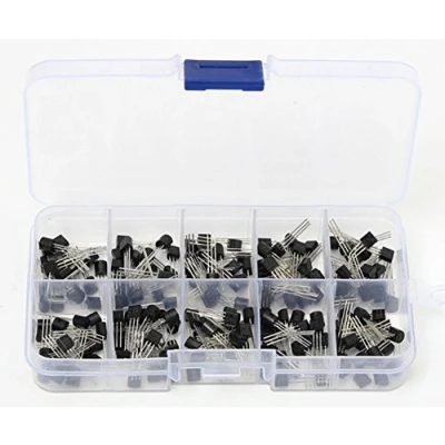 Imagen de DollaTek 200PCS Kit de Transistor Triode 10values S8050 S9050 S9012 S9013 S9014 2N3904 2N3906 C1815 A1015 MJE13001 Surtido + Caja plástico