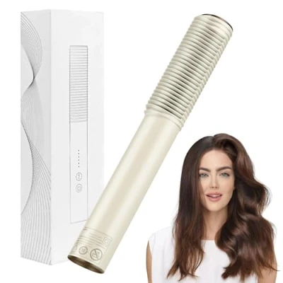 Imagen de Cepillo Alisador y Rizador de Pelo, Banaone 2 en 1 Plancha Pelo Profesional Iones, Tecnología Calentamiento Cerámico PTC, 5 Temperaturas, 130C 210C, Anti quemaduras, Apagado Automático