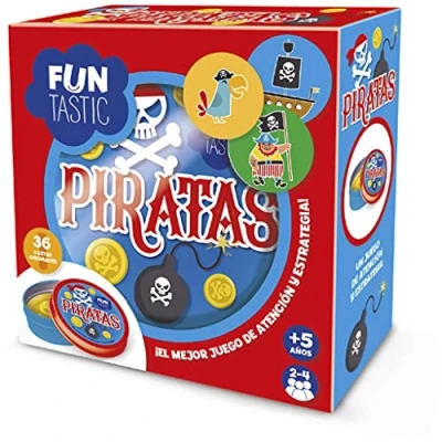 Imagen de Juego De Cartas Redondas Funtastic Imagiland Con Caja Metálica Piratas