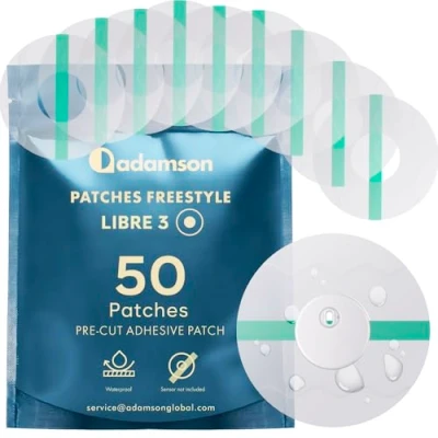 Imagen de Parches Freestyle Libre 3 50 x Protector 3, Duraderos, Sin Adhesivo en el centro, No Irritantes, Fáciles de Poner y Quitar Ideales para Deportes, Natación Uso Diario