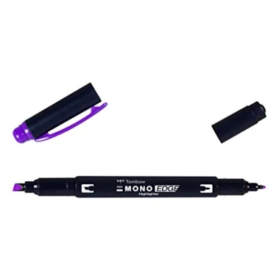Imagen de Tombow Rotulador Fluorescente Doble Punta Mono Edge Morado Resaltador Creativo con Ancha y Fina Ideal para Planificadores, Agendas, Libretas, Cuadernos