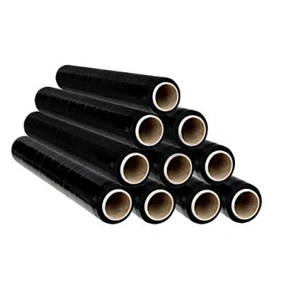 Imagen de OFITURIA Film para Embalar 50 cm de Ancho y Estirable Hasta 300 Metros Longitud Rollo Elástico Manual Embalaje Industrial (Negro, 10)
