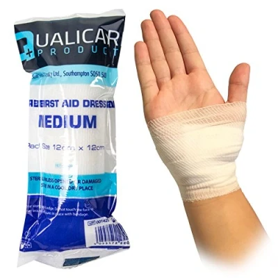 Imagen de Qualicare Vendas de vendaje estériles para heridas y lesiones (10 unidades, 12 x cm)