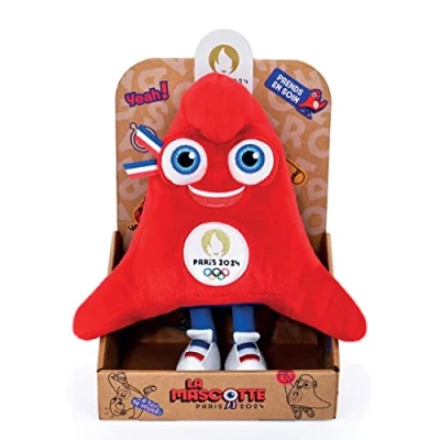 Imagen de Doudou et Compagnie Licence JO Paris 2024, Gorro frigio Mascotte OLY, Color Mascota Olympique Caja de visualización 25 cm, Phryge Boite Display (JO2497)
