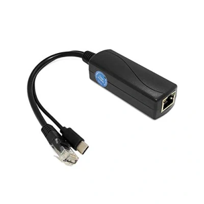 Imagen de Revotech Type C Activo PoE Divisor, 48V a USB 5V/3A Salida Adaptable, 10/100Mbps Cumple con IEEE802.3af/at, Divisor Adaptador para Dispositivo C/Pi 4B/4B+ (TYPEC0503)