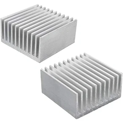 Imagen de Aluminio Chipset Disipador de calor Radiador Aleta refrigeración Plata para CPU LED Potencia Componente activo 40 x 20 mm (2 piezas) Kalolary