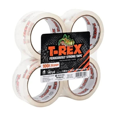 Imagen de T Rex Rollo de recambio cinta embalaje transparente, 4 unidades 48 mm x 32 m