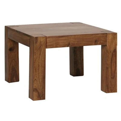 Imagen de WOHNLING Mumbai Madera Maciza sheesham de 60 cm Ancho Mesa salón diseño Auxiliar Estilo casa Campo marrón Oscuro