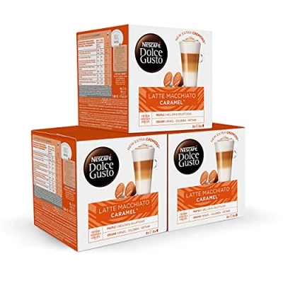 Imagen de Nescafé DOLCE GUSTO Café LATTE MACCHIATO CARAMEL Pack de 3 x 16 Cápsulas Total: 48