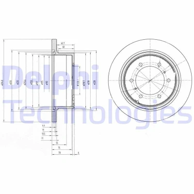 Imagen de DELPHI BG3105 Disco de freno 315 18 6 macizo aceitado sin procesar cojinete rueda, anillo sensor ABS MITSUBISHI: Pajero 2, Sport 1 SUV