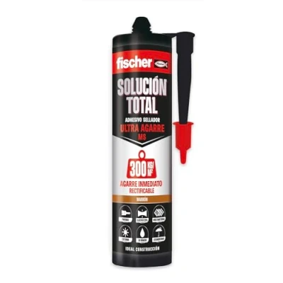 Imagen de fischer Solución Total Ultra Agarre. Adhesivo Sellador Aplicable con Pistola Silicona, Rellenar Grietas, Juntas, Bañera, Ventanas Carrocería Coche. Pegamento Fuerte (290 ml) Marrón